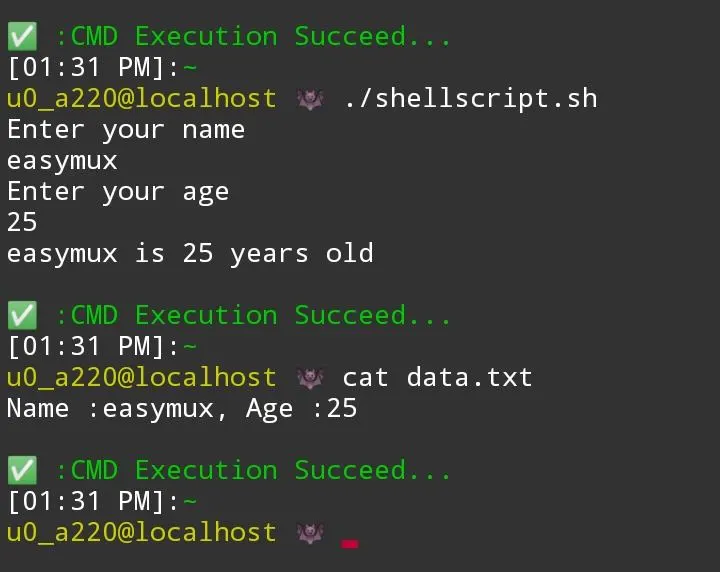 shell script easymux