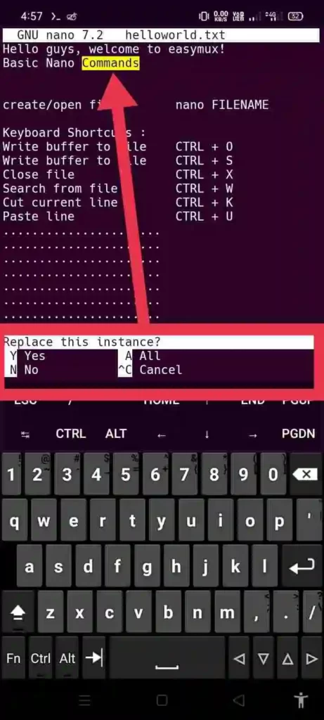 Nano termux