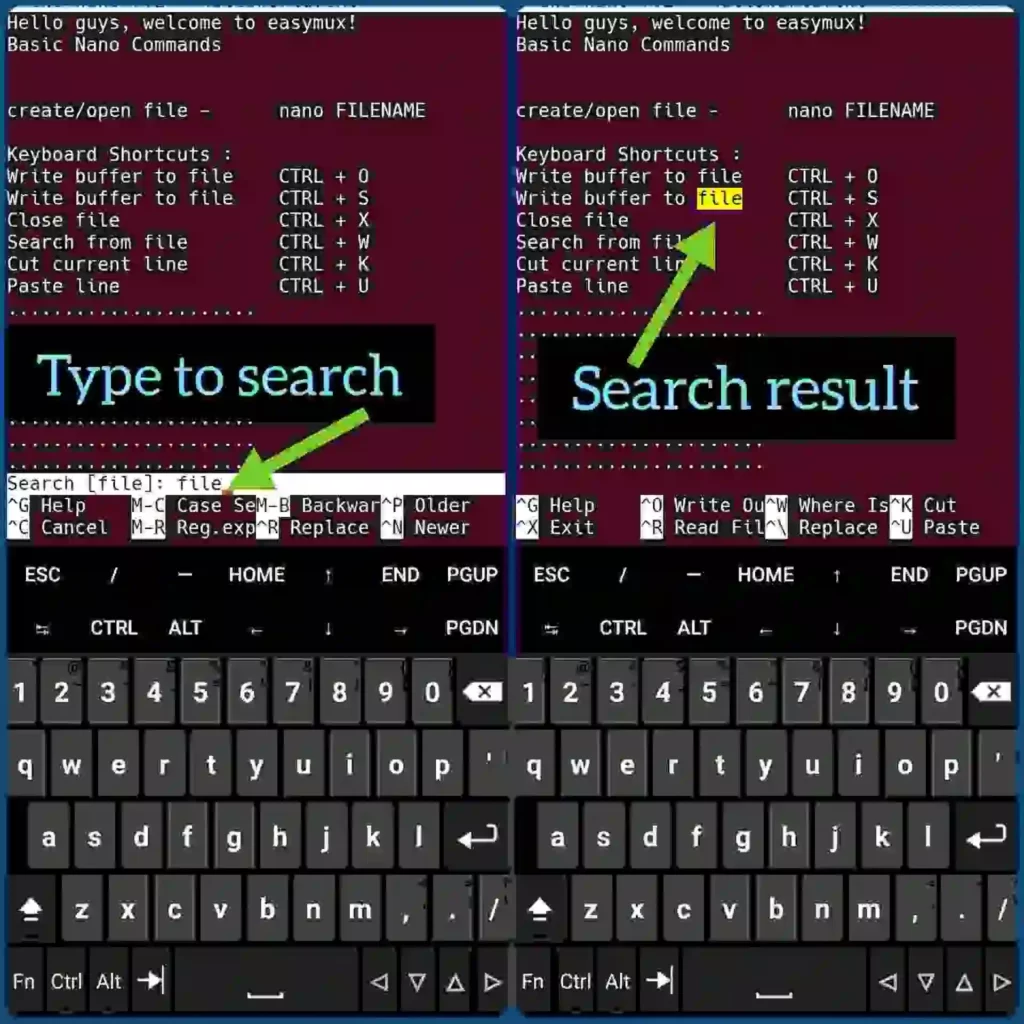 Nano search - easymux
