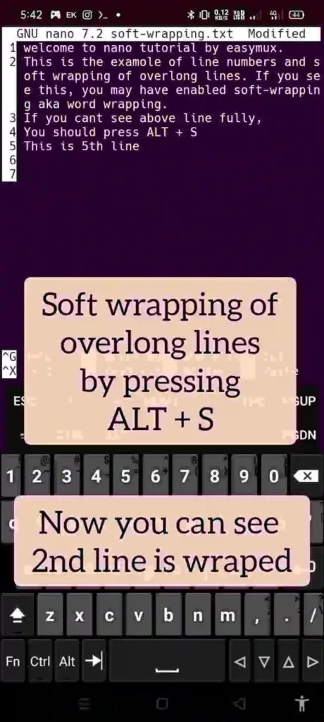 Nano - word wraping